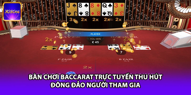 Bàn chơi Baccarat trực tuyến thu hút đông đảo người tham gia