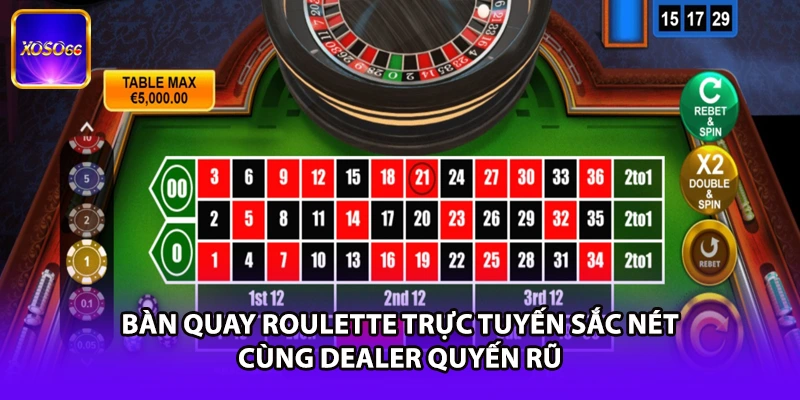 Bàn quay Roulette trực tuyến sắc nét cùng Dealer quyến rũ