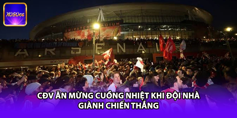 CĐV ăn mừng cuồng nhiệt khi đội nhà giành chiến thắng