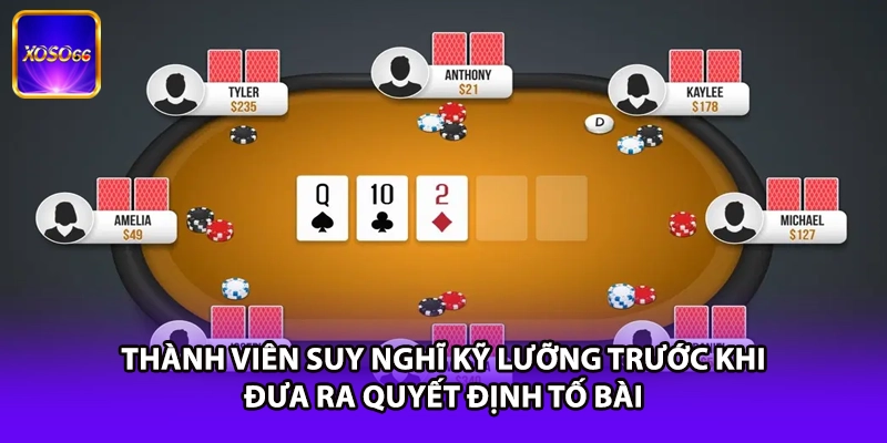 Thành viên suy nghĩ kỹ lưỡng trước khi đưa ra quyết định tố bài